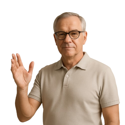 Executive mit Praesentationsgestik